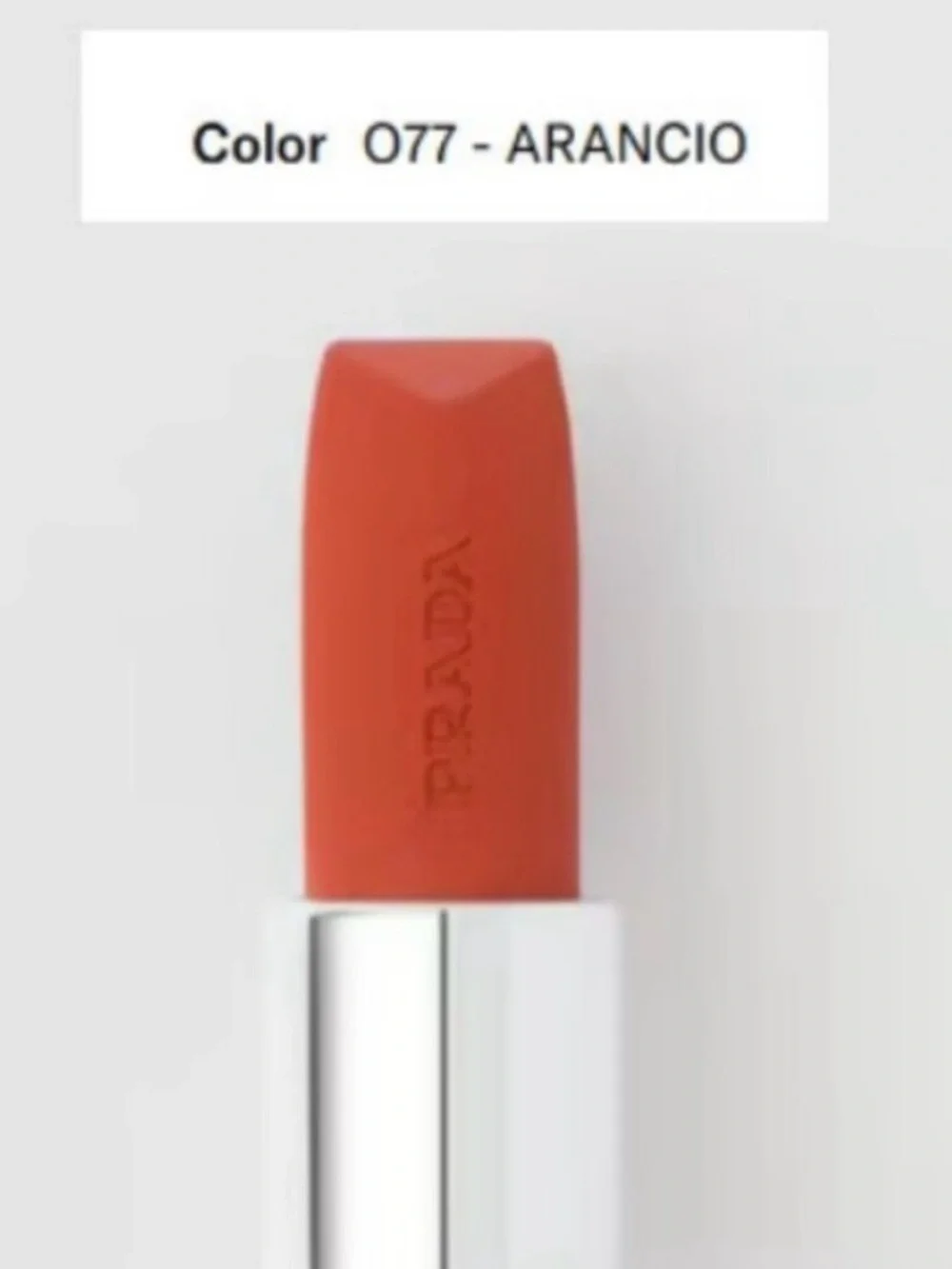 Prada Monochrome Hyper Matte 077 Arancio Lipstick Refillable Magnetic Case - Picture 6 of 15